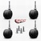 Service Caster 3'' Black Heavy Duty Floor Safe Twin Wheel Caster 5/16 Grip Neck Stem, 4PK SCC-GN02S75-TPR-BLK-4 - alternate 2